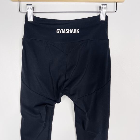 Gymshark Womens XSmall XS Black Side Mesh Pieced Leggings Workout Activewear Gym - Picture 7 of 9